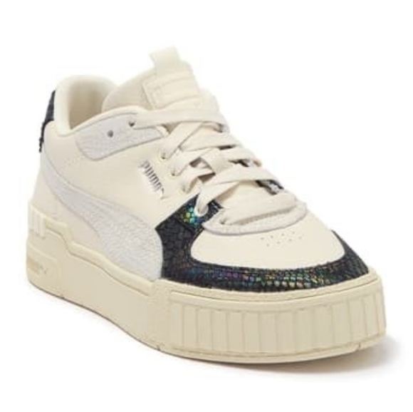 Puma Shoes - Puma Women's Cream Sneakers with Iridescent Black Accent